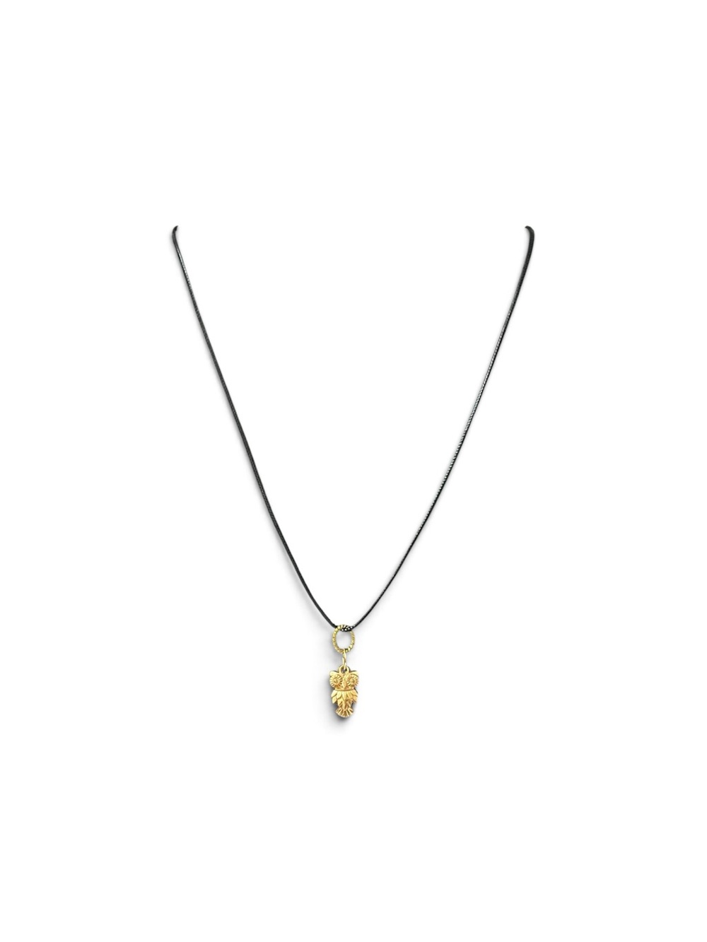 Gold Tone Owl Bird Pendant Black Leather Cord Fall Fashion Costume Necklace Gift